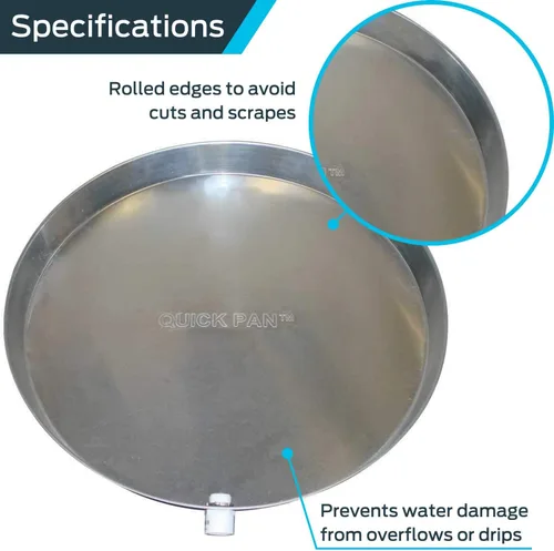 Miniatura 3 de Holdrite QP-22 Calentador de agua de aluminio QuickPan con accesorio de drenaje de PVC de 1 pulgada, diámetro de 22 pulgadas