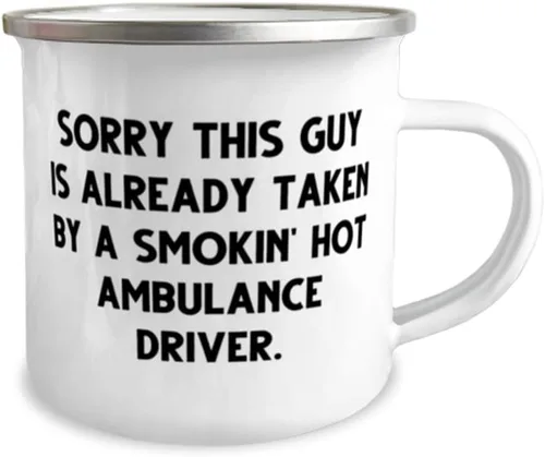 Miniatura 2 de Ambulance driver Gifts For Coworkers, Sorry This Guy Is', Appreciation Ambulance driver 12oz Camper Mug, From Colleagues, Emergency medical