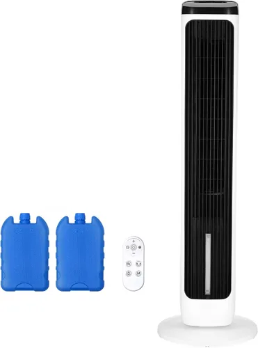 Miniatura 11 de VEVOR - Ventilador de torre sin aspas, velocidad de 16 pies/s, ventilador silencioso de piso que sopla aire frío y caliente, ventiladores oscilantes