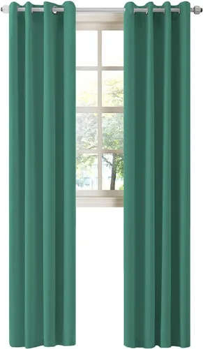 Miniatura 46 de LA PALMA Cortinas opacas con aislamiento térmico y ojales, para sala de estar, dormitorio, paquete de 2 paneles