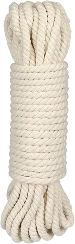 Miniatura 10 de jijAcraft Cuerda de algodón de 1/4 pulgadas, cuerda de macramé blanca de 0.236 in x 65 pies, cuerdas de tendedero de 4 capas para manualidades