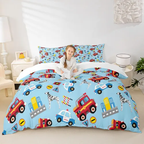 Miniatura 23 de Juego de funda de edredón para niños, diseño de pingüino de dibujos animados, tamaño King, bonito juego de ropa de cama de animales de poste ártico