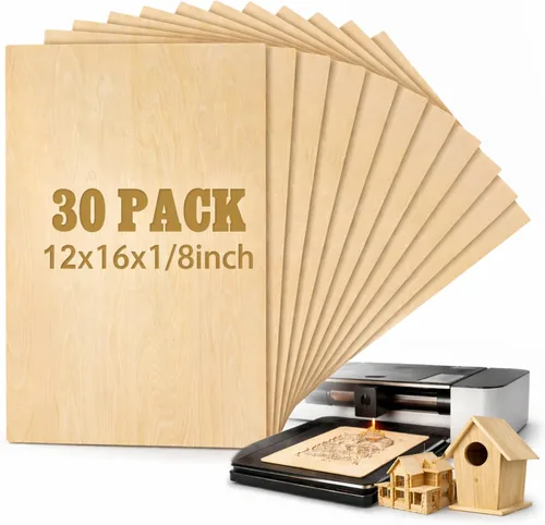 Miniatura 15 de Juexica 12 piezas de hojas de tilo de 3 mm 1/8" x 12" x 18" tablero de madera contrachapada hojas delgadas para manualidades en madera proyectos