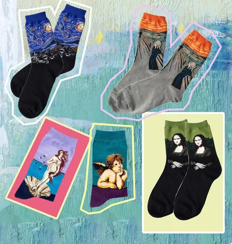 Miniatura 3 de Womens Fun Socks Famous Painting Patterned Art Socks Printed Cool Novelty Funny Socks for Women