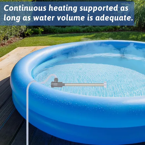 Miniatura 5 de Calentador de agua sumergible de 1500 W, calentador de agua eléctrico portátil para piscina y bañera de hidromasaje con control de temperatura
