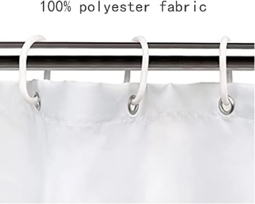 Miniatura 8 de Cortina de ducha de lunares negros para baño, diseño pequeño y moderno de lunares negros sobre blanco, tela de poliéster impermeable para niños, 72