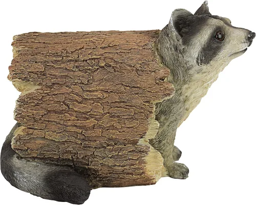 Miniatura 5 de Design Toscano Bandit the Raccoon - Estatua de animal de jardín para interiores y exteriores, 10 pulgadas de largo, resina de piedra fundida