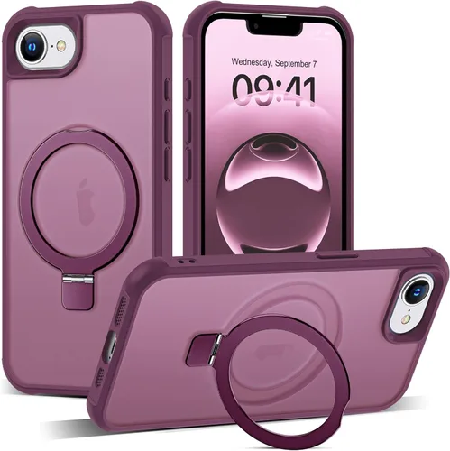 Miniatura 181 de SKYLMW – Funda compatible con iPhone 12 Pro Max y iPhone 13 Pro Max con soporte magnético invisible tipo anillo, fundas translúcidas para teléfonos