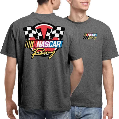 Miniatura 4 de Junk Food NASCAR Racing Logo - Camiseta unisex para adultos con el logo de carreras de NASCAR en la parte delantera y trasera para hombres y mujeres