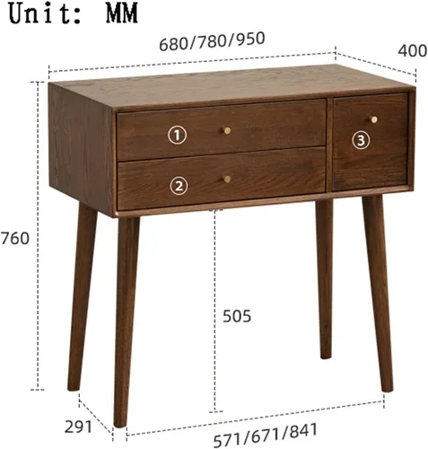 Miniatura 2 de BONAD Simple Dressing Table Bedroom Dressing Table Small Dressing Table Desk Makeup Stool Set Wooden with Drawer Dressing Table (Size : 68cm)