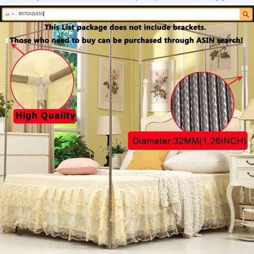 Miniatura 9 de Obokidly Oldshools - Mosquitera de encaje retro estilo moderno para niñas, adultos, mujeres, cama Queen King Cal