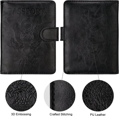 Miniatura 2 de WALNEW Funda para pasaporte de viaje, pasaporte, tarjetero, cartera