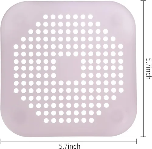 Miniatura 3 de Paquete de 2 atrapasuelos – Cubierta de drenaje cuadrada para ducha, tapón de silicona con ventosas adecuado para baño, bañera y cocina (blanco)
