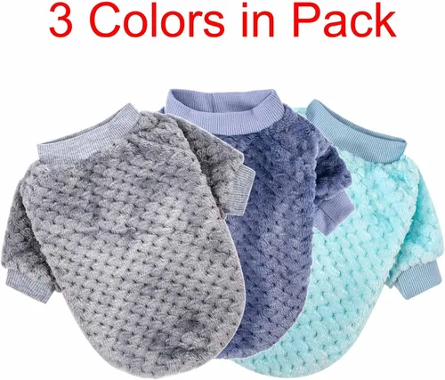 Miniatura 2 de Suéter para perro, paquete de 2 o 3 suéteres para perros pequeños y medianos o gatos, ropa cálida de franela suave para perros hembras o niños