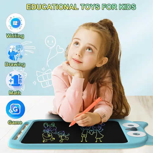 Miniatura 2 de Tableta de escritura LCD de 10 pulgadas, juguete de tablero de garabatos borrable, lindo bloc de dibujo de búho para niños de 2 a 6 años, regalo