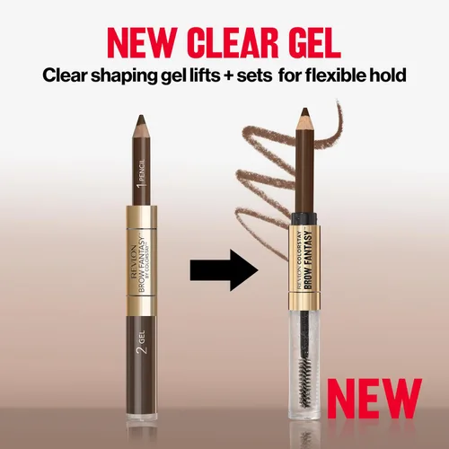 Miniatura 12 de Revlon ColorStay Brow Fantasy, lápiz de polvo para cejas todo en uno con gel transparente moldeador, gel infundido con pantenol, a prueba de Rubio
