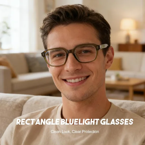 Miniatura 2 de Dollger Blue Light Glasses Men Vintage Thick-Framed Rectangle Non-Prescription, For Computer,Gaming, Phone Use