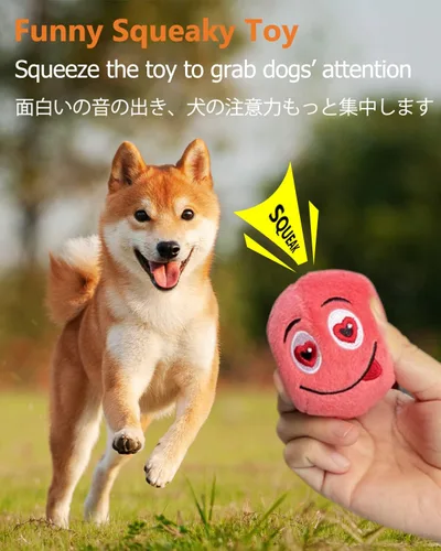 Miniatura 2 de SCHITEC Juguetes chirriantes para perros, [6 unidades] Pelotas de felpa suaves con chirriantes, juego interactivo para cachorros y mascotas pequeñas