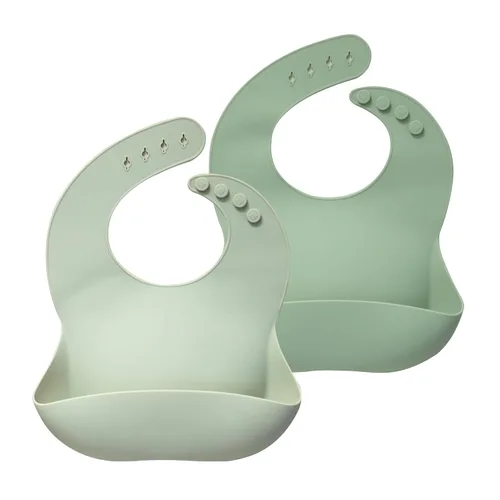 Miniatura 19 de Moonkie Juego de 2 baberos de silicona para bebés, sin BPA, impermeables, para comer, baberos de silicona suaves y ajustables para bebés de 6 a 12