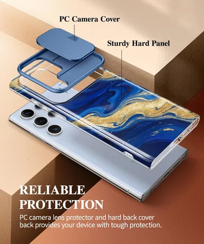 Miniatura 5 de GVIEWIN Funda para Samsung Galaxy S23 Ultra con cubierta deslizante para cámara, [protección contra caídas de grado militar] diseño delgado