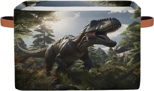 Miniatura 8 de AUUXVA Ombra Cesta de almacenamiento gigante de dinosaurios jurásicos caja de almacenamiento de lona duradera plegable cesta de juguetes organizador