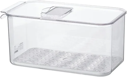 SANNO Contenedores para verduras y frutas para nevera, contenedores para congelador, organizador de refrigerador con tapa de ventilación y bandeja