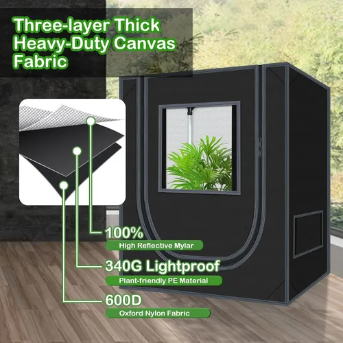 Miniatura 5 de Tienda de cultivo de 18 x 30 x 36 pulgadas para plantas de interior 600D Mylar hidropónico de alta reflexión para plantas, frutas, flores, cultivo
