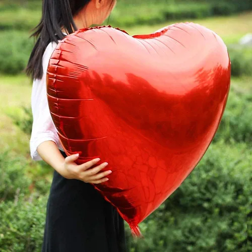 Miniatura 3 de 8 globos de corazón rojo enorme de 36 pulgadas, globos románticos de papel de aluminio de corazón grande, globos de San Valentín para bodas
