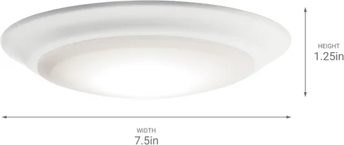 Miniatura 8 de Kichler Gen I Downlight LED, montaje empotrado al techo de 7.5", luz interior regulable, 2700K, (7.5" x 1.5"), blanco, 43846WHLED27