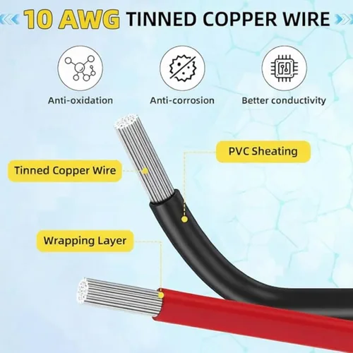 Miniatura 4 de Frienda Paquete de 8 cables de extensión de conectores rápidos SAE de 10 AWG de 2 pines, conectores de 1 pie de 12 V para desconectar el arnés