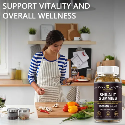 Miniatura 7 de Nature's Rhythm - Gomitas Shilajit de 1000 mg con ácido fúlvico 60 gomitas para apoyo energético e inmunidad para hombres y mujeres Ricas en más