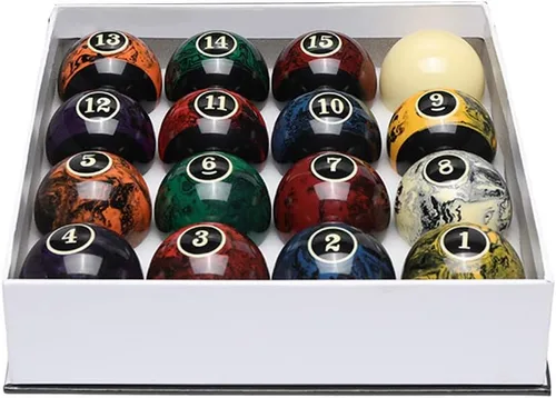 Miniatura 5 de CUPPA Juego de bolas de billar/bolas de billar profesional, 16 bolas completas para mesas de billar Negro