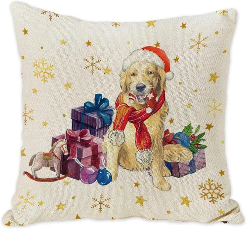 Miniatura 11 de SPXUBZ - Funda de almohadón navideño con gato de vacaciones de invierno con gorro rojo de Santa, funda cuadrada para sofá, cama, silla o sofá cama