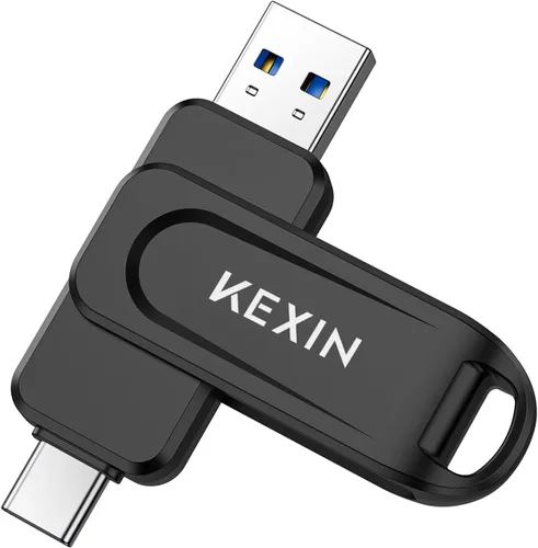 Miniatura 8 de KEXIN Unidad flash dual de 32 GB, paquete de 2 unidades USB-A y tipo C 3.0 100 MB/s, unidad USB giratoria de 32 GB para teléfono inteligente