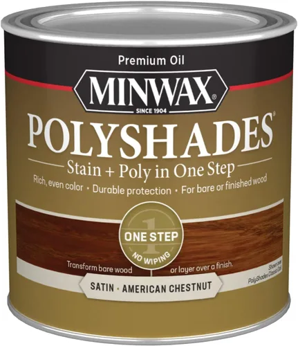 Miniatura 15 de Minwax PolyShades Tinte de Madera + Acabado de Poliuretano – Cuarto, Roble Misión, Brillo Mission Oak