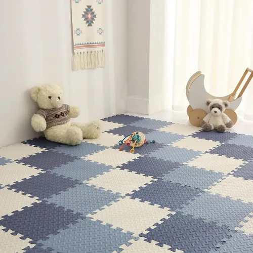 Miniatura 17 de Tapete de juego de espuma para bebé, tapete entrelazado de 0.4 pulgadas de grosor con colores sólidos, tapete de juego suave y no tóxico, tapete