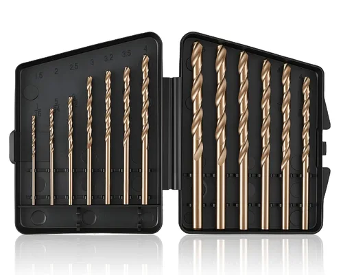 Miniatura 10 de Juego de brocas de cobalto de 115 piezas, juego de brocas de acero de alta velocidad M35 para metal endurecido, acero inoxidable, hierro fundido
