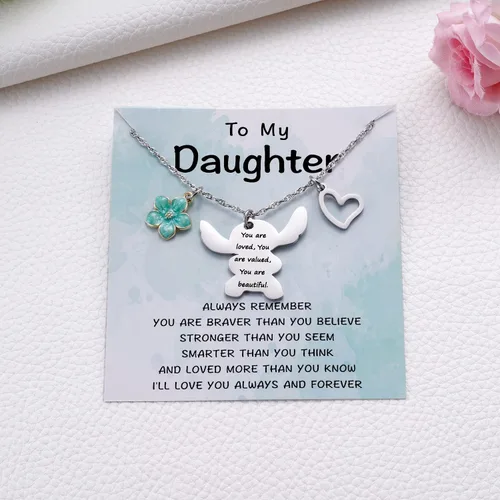 Miniatura 6 de MIXJOY Collar y tarjeta de felicitación con texto en inglés "You are My Sunshine", regalo de Navidad para niñas pequeñas, sobrina, hija, nieta