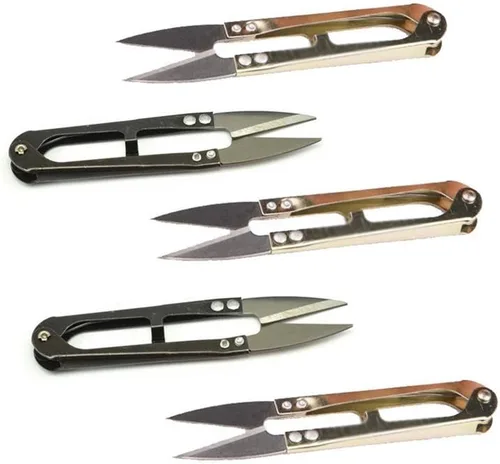 yueton Paquete de 5 tijeras de costura para manualidades, tijeras en forma de U, cortador de hilo para bordar, hilo de bordado, tijeras para