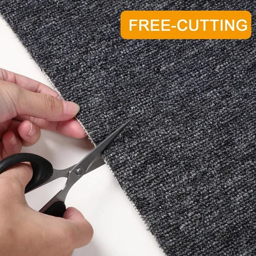 Miniatura 4 de Nuanchu 1 rollo de alfombra grande semiacabada para exteriores, de 16 x 79 pulgadas, alfombra para puerta angosta, alfombras de bota Gris clásico