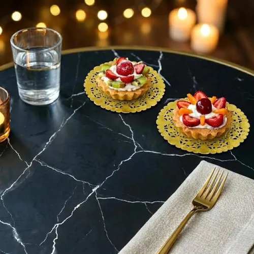 Miniatura 8 de Juego de 50 manteles individuales decorativos redondos metálicos para pasteles, manualidades, fiestas, 6 pulgadas, fabricados en Canadá