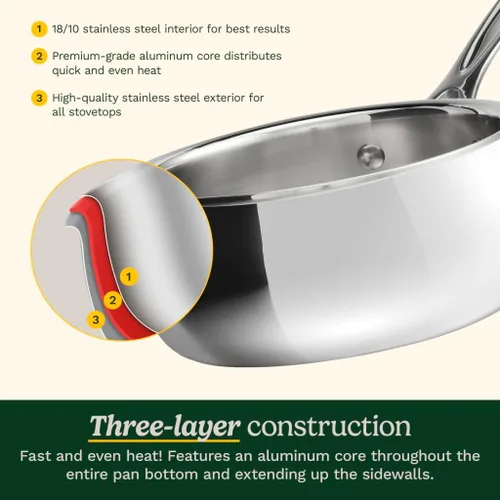 Miniatura 5 de Cuisinart Juego de utensilios de cocina de acero inoxidable de triple capa PureClad™ de 12 piezas, PCT-12