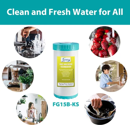 Miniatura 4 de iSpring FG15B-KS Cartucho de repuesto de filtro de carbono GAC y KDF de alta calidad para sistema de filtración de agua debajo del fregadero