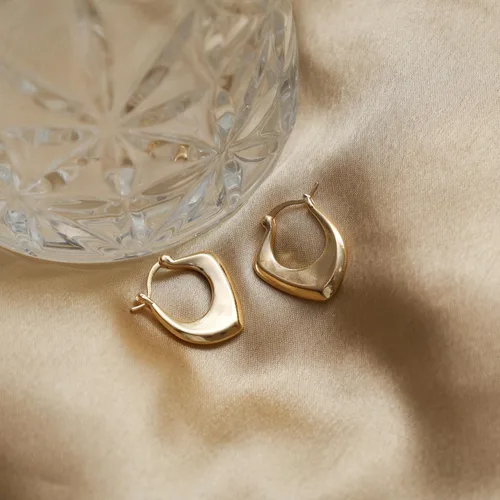 Miniatura 75 de Gempires - Aretes ligeros y gruesos, delicados y minimalistas, hipoalergénicos, chapados en oro, sin deslustre, diseño clásico, para uso diario