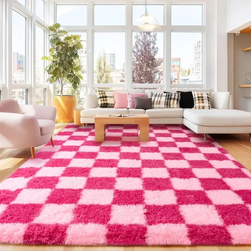 Miniatura 199 de Alfombras de área de 8x10 para sala de estar, alfombra shaggy grande ultra suave y esponjosa para dormitorio, alfombras de felpa mullida Blanco crema