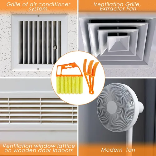Miniatura 5 de 4 piezas de limpiador veneciano para ventanas, herramienta limpiadora de 7 dedos para persianas y obturadores, cepillo de mano para persianas