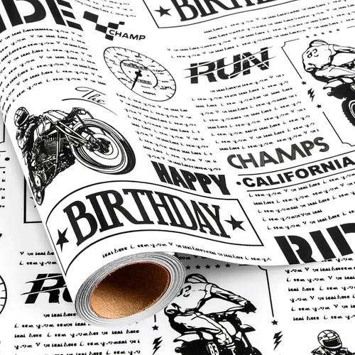 Miniatura 12 de Homeral Rollo de papel para envolver regalos azul para baby shower - Rollo mini - 17 pulgadas x 16.5 pies - Juego reversible de papel de regalo