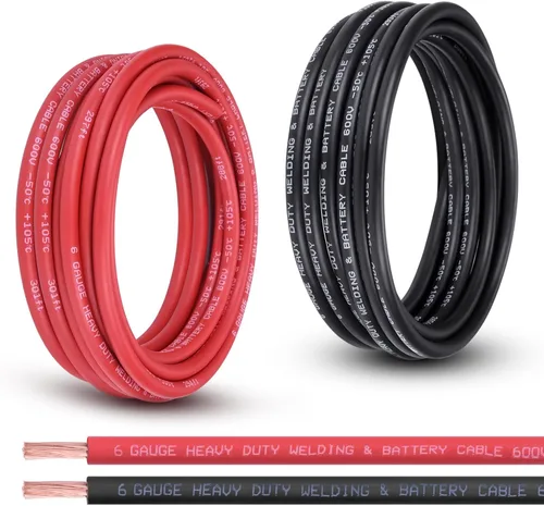 Miniatura 37 de Cable de Batería Calibre 2/0, 10 Pies Rojo + 10 Pies Negro 2/0 AWG Cable de Alambre de Soldadura de Cobre Puro, para Automotriz, Batería, Solar