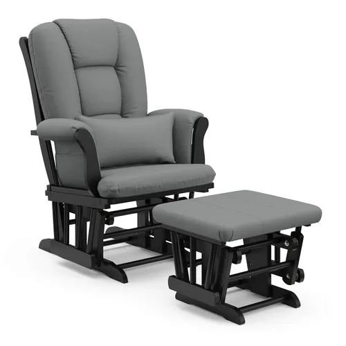 Miniatura 16 de Storkcraft Tuscany - Mecedora y otomana personalizada con almohada lumbar gratis (remolino blanco y gris pizarra) – Silla mecedora cómoda tapizada