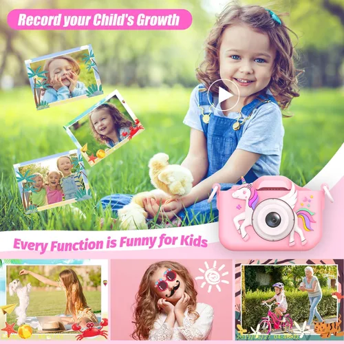 Miniatura 3 de Cámara Mejorada para Niños para Niñas, Regalos de Navidad y Cumpleaños para Niños, Cámara de Video Digital Selfie HD 1080P para Niños Pequeños
